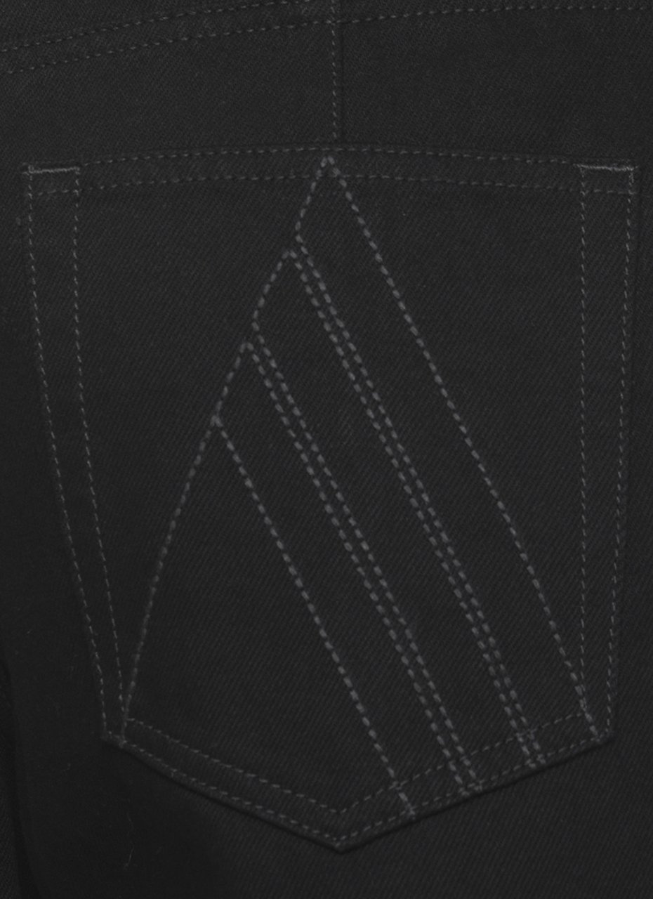 The Attico Black Cropped Palazzo Cotton Jeans Zwart