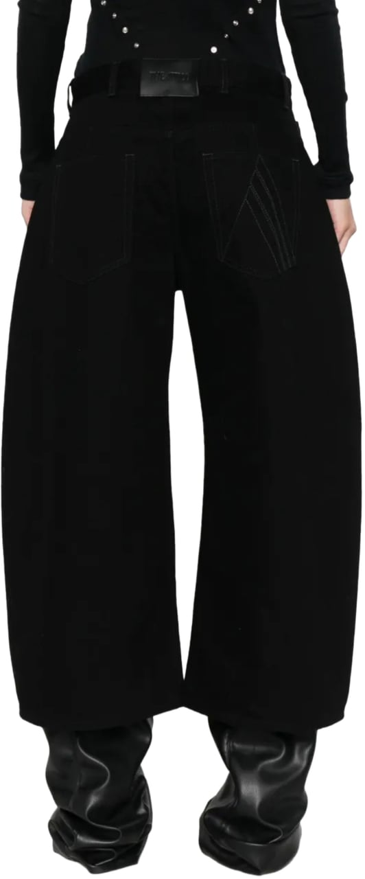 The Attico Jeans Washed Denim Black Zwart