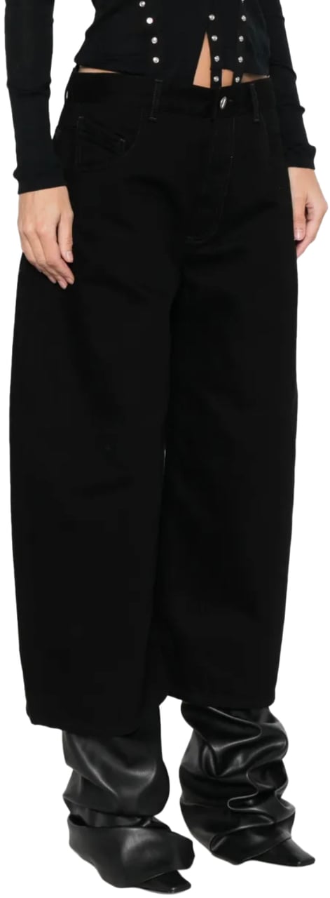 The Attico Jeans Washed Denim Black Zwart