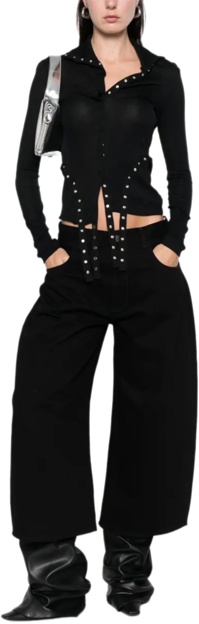 The Attico Jeans Washed Denim Black Zwart