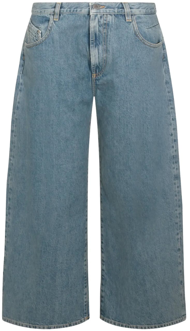 The Attico Jeans Washed Denim Sky Blue Blauw