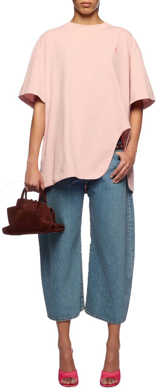 The Attico T-shirt met kruissteekprint Roze
