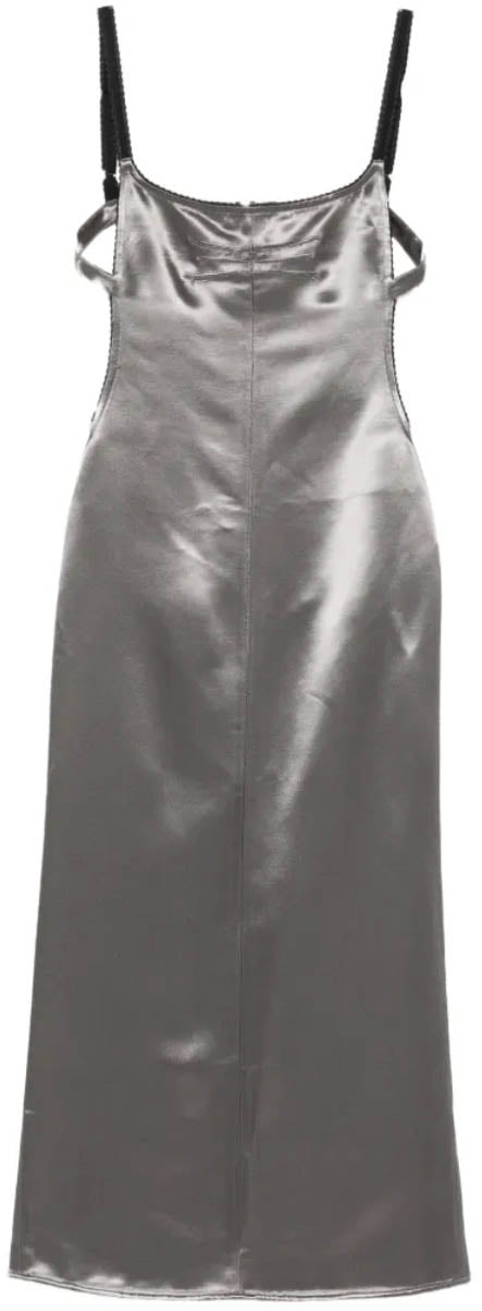 The Attico Midi Dress Metal Grey Grijs