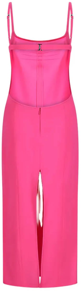 The Attico Midi Dress Neon Pink Roze