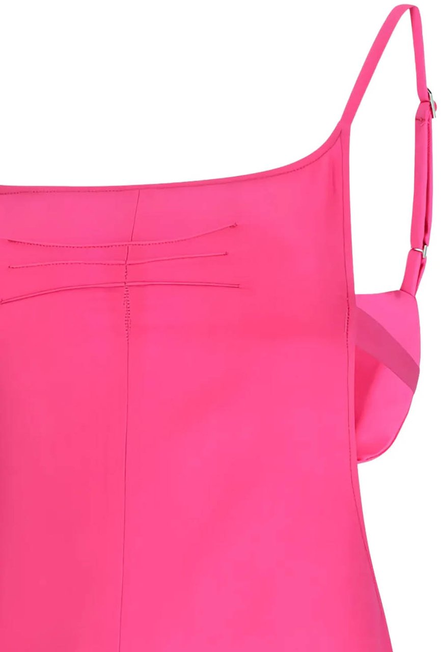 The Attico Midi Dress Neon Pink Roze