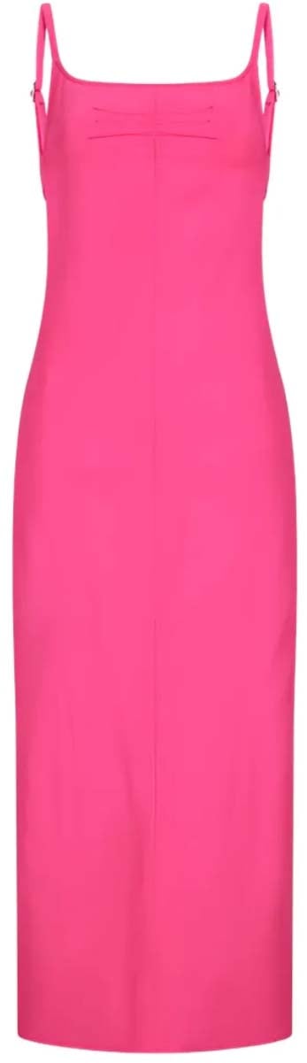 The Attico Midi Dress Neon Pink Roze
