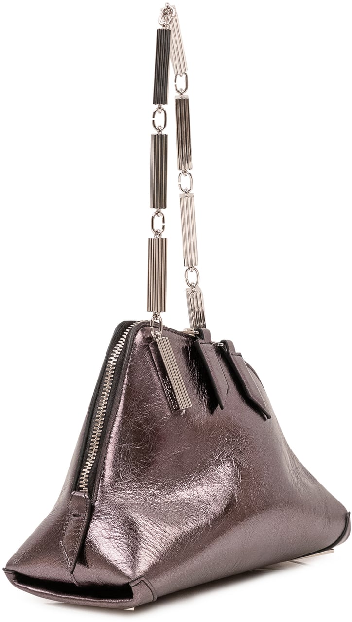 The Attico Clutch La Scala con Tracolla Gioiello Taupe