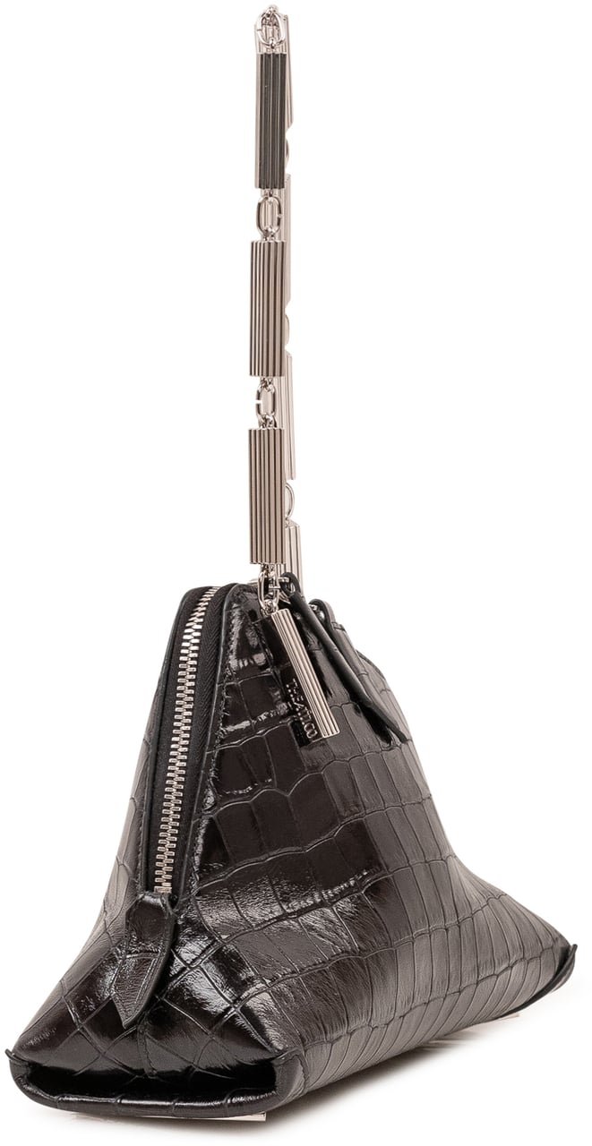 The Attico Clutch La Scala con Tracolla Gioiello Zwart
