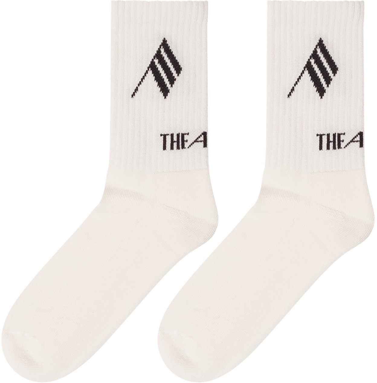 The Attico Calzini a Coste con Logo Wit