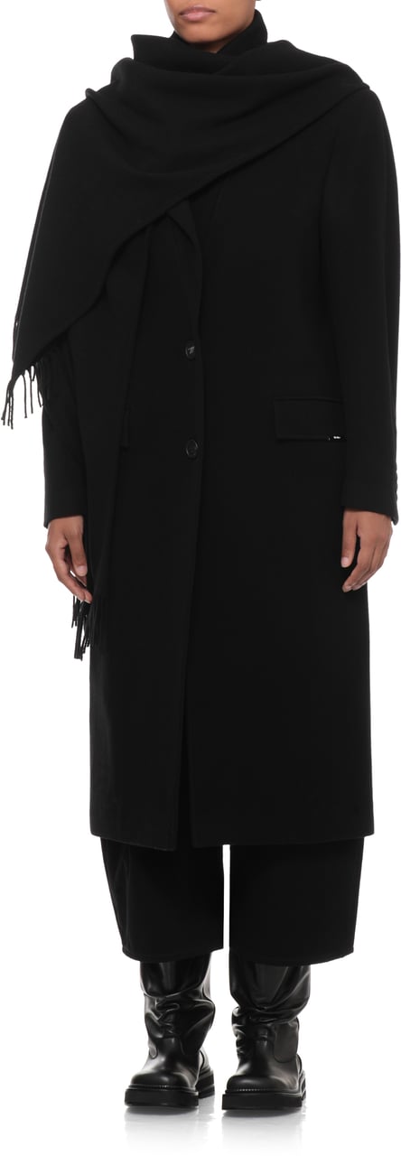 The Attico Coats Black Zwart