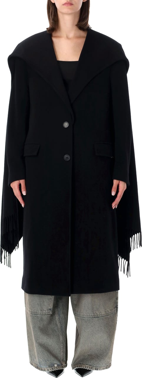 The Attico Long Coat Scarf Nero Zwart