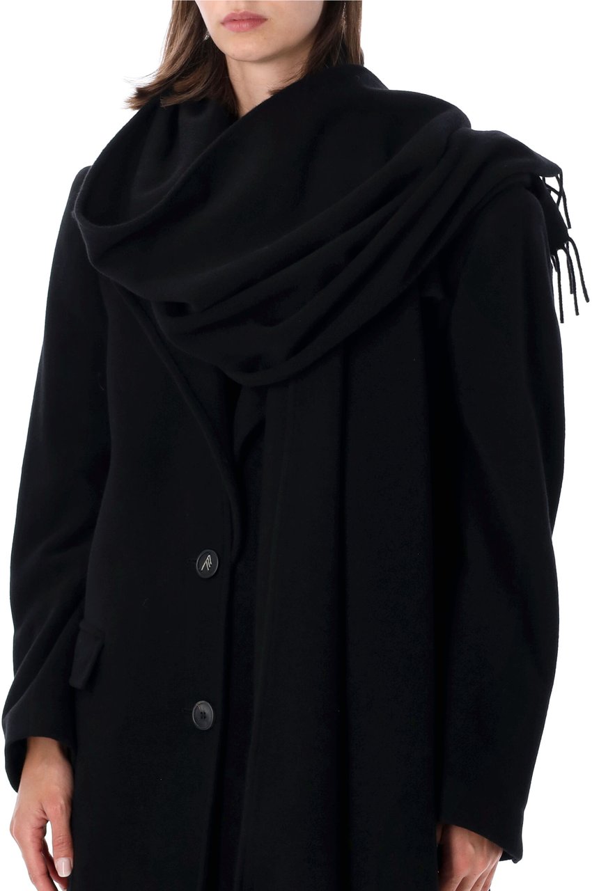 The Attico Long Coat Scarf Nero Zwart