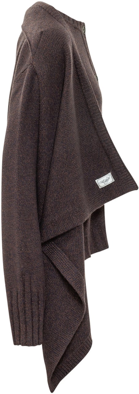 The Attico Cardigan con Pannello Drappeggiato Bruin