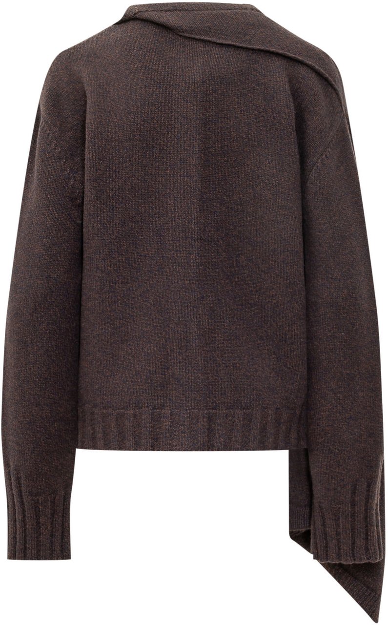 The Attico Cardigan con Pannello Drappeggiato Bruin