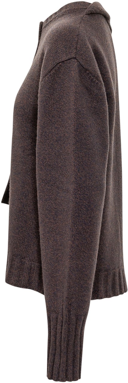 The Attico Cardigan con Pannello Drappeggiato Bruin