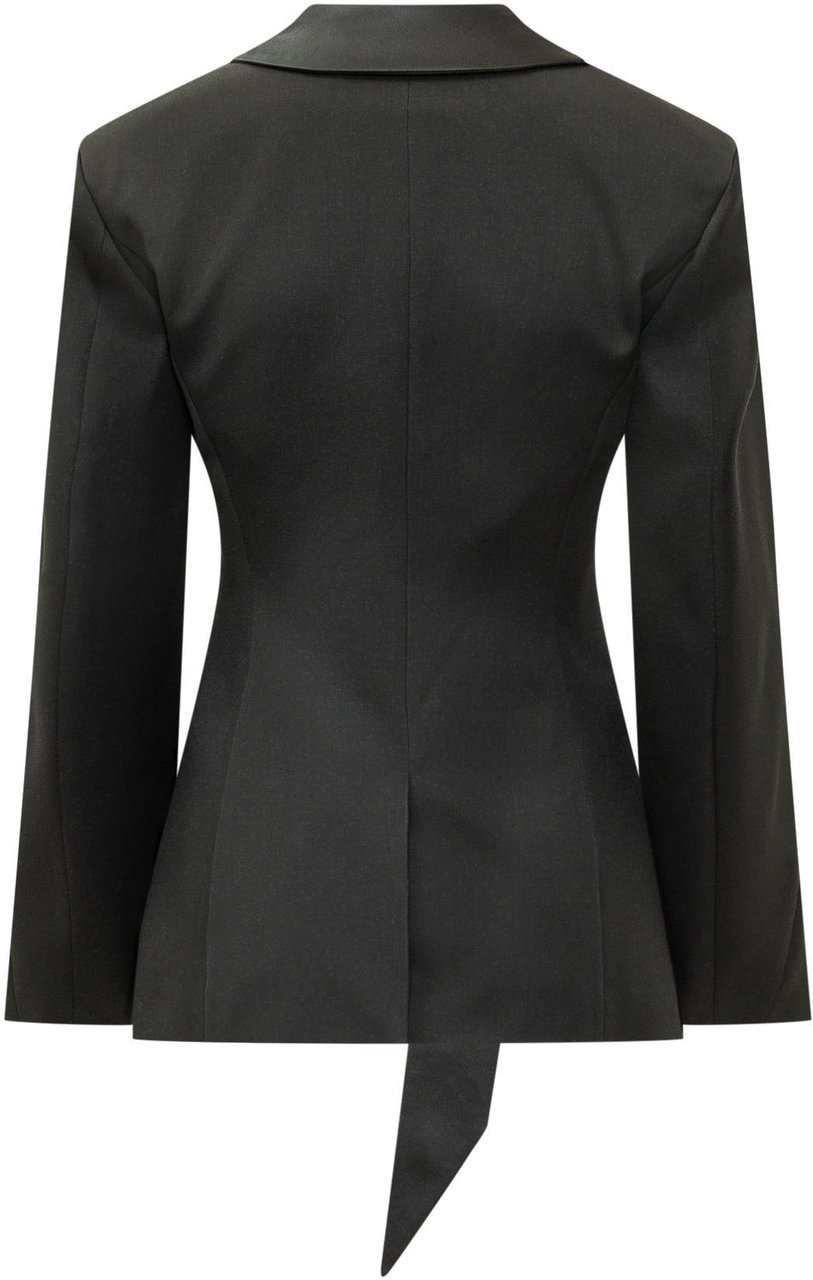 The Attico Blazer con Rever a Scialle Zwart
