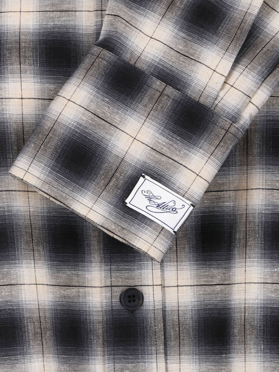 The Attico Classic Plaid Shirt with Asymmetrical Hem Grijs