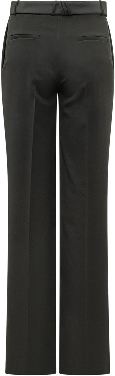 The Attico Pantaloni a Gamba Dritta con Pieghe Zwart