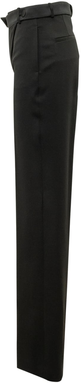The Attico Pantaloni a Gamba Dritta con Pieghe Zwart