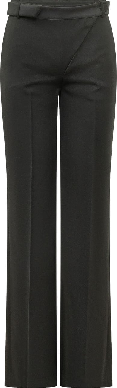 The Attico Pantaloni a Gamba Dritta con Pieghe Zwart