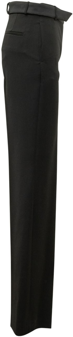 The Attico Pantaloni a Gamba Dritta con Pieghe Zwart