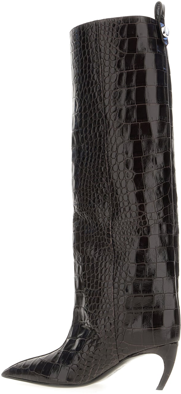 The Attico Dark brown leather boots Bruin