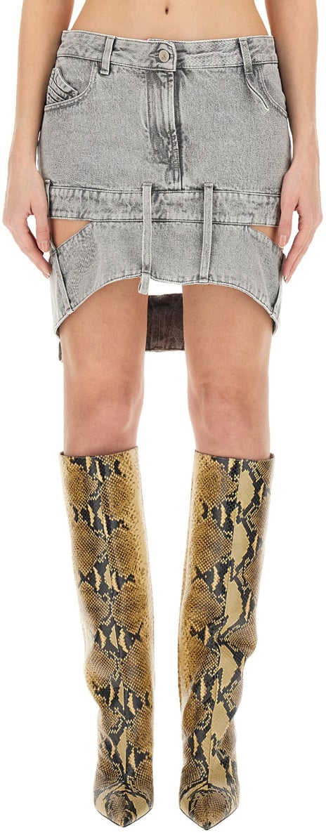 The Attico DENIM SKIRT Grijs