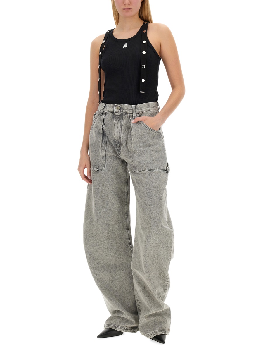 The Attico JERSEY TANK TOP Zwart