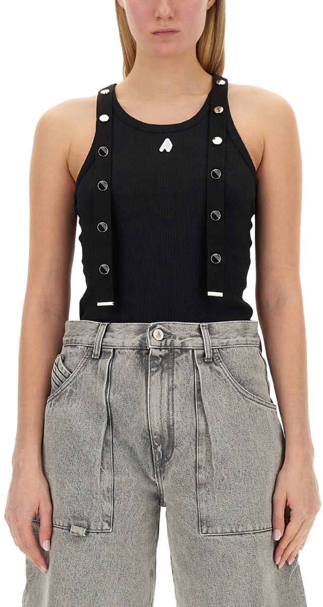 The Attico JERSEY TANK TOP Zwart