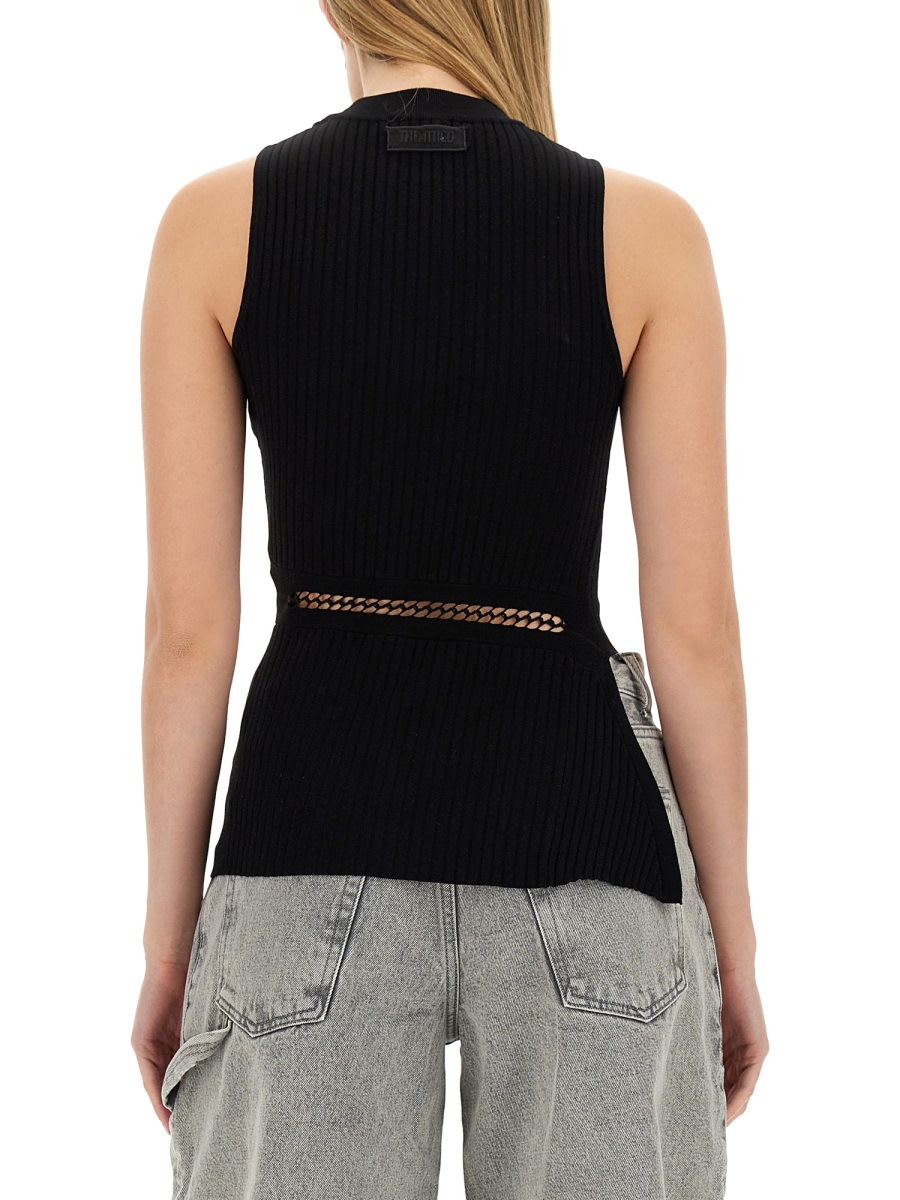 The Attico TOP WITH CUT OUT DETAILS Zwart
