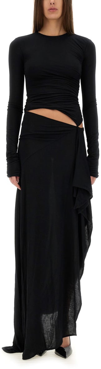 The Attico DRAPED DRESS Zwart