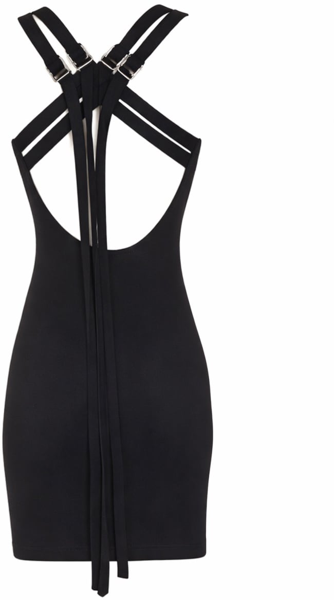 The Attico VISCOSE BLEND MINI DRESS Zwart