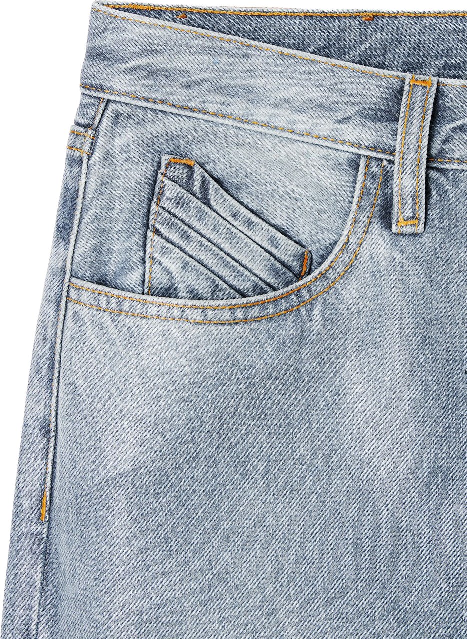 The Attico Sky Blue Long Pant Cotton Jeans Grijs