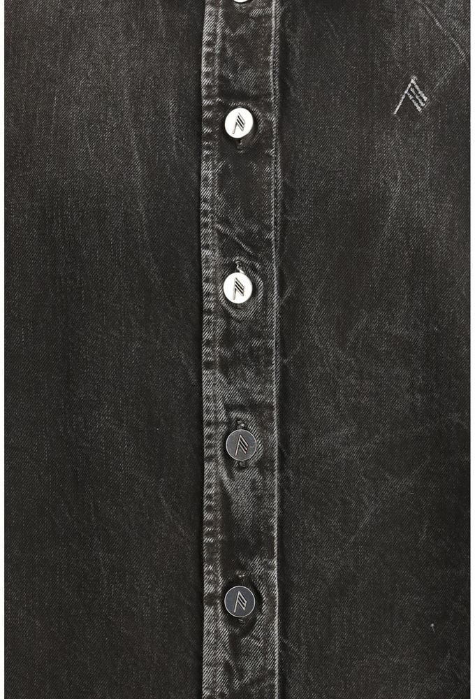 The Attico Black Denim Shirt Zwart
