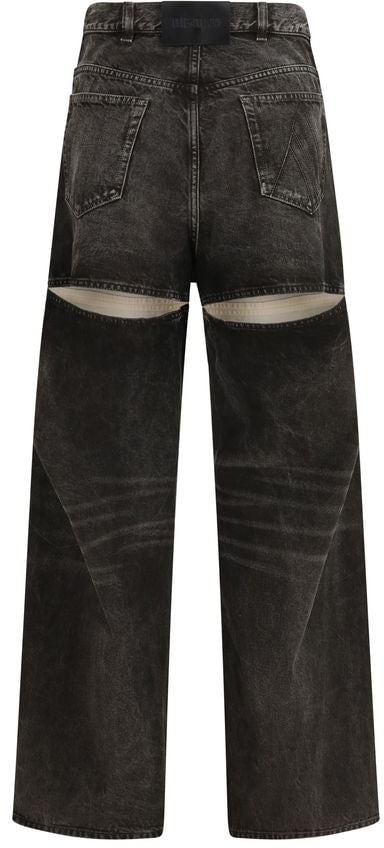 The Attico Black Cotton High-Waisted Jean Zwart