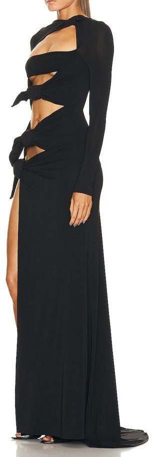 The Attico Dress Lungo Black Zwart