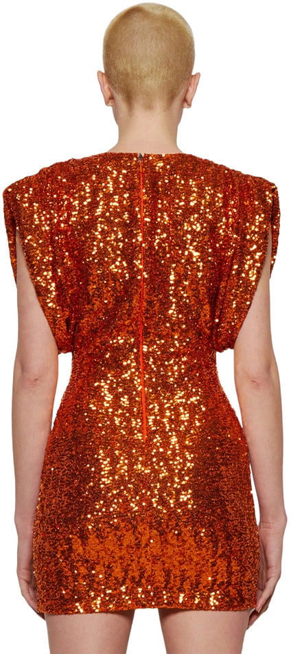 The Attico Dress Orange Sequins Oranje