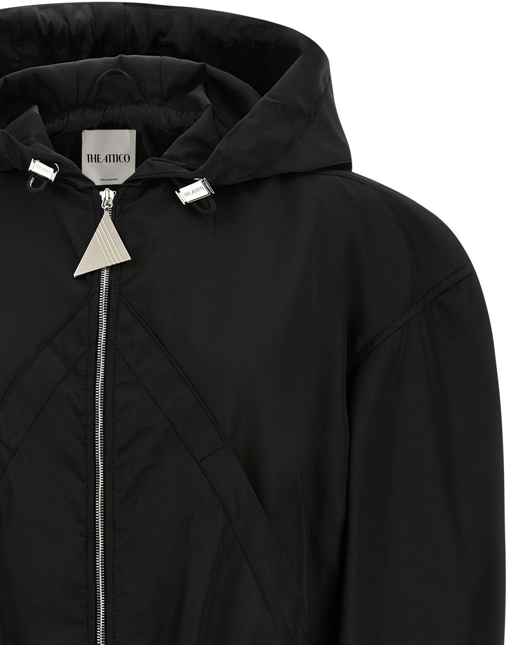 The Attico Black Polyamide Bomber Zwart