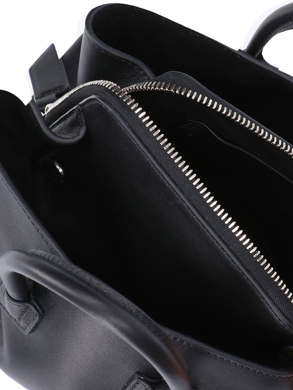 The Attico Black La Passeggiata Asymmetrical Leather Bag Zwart