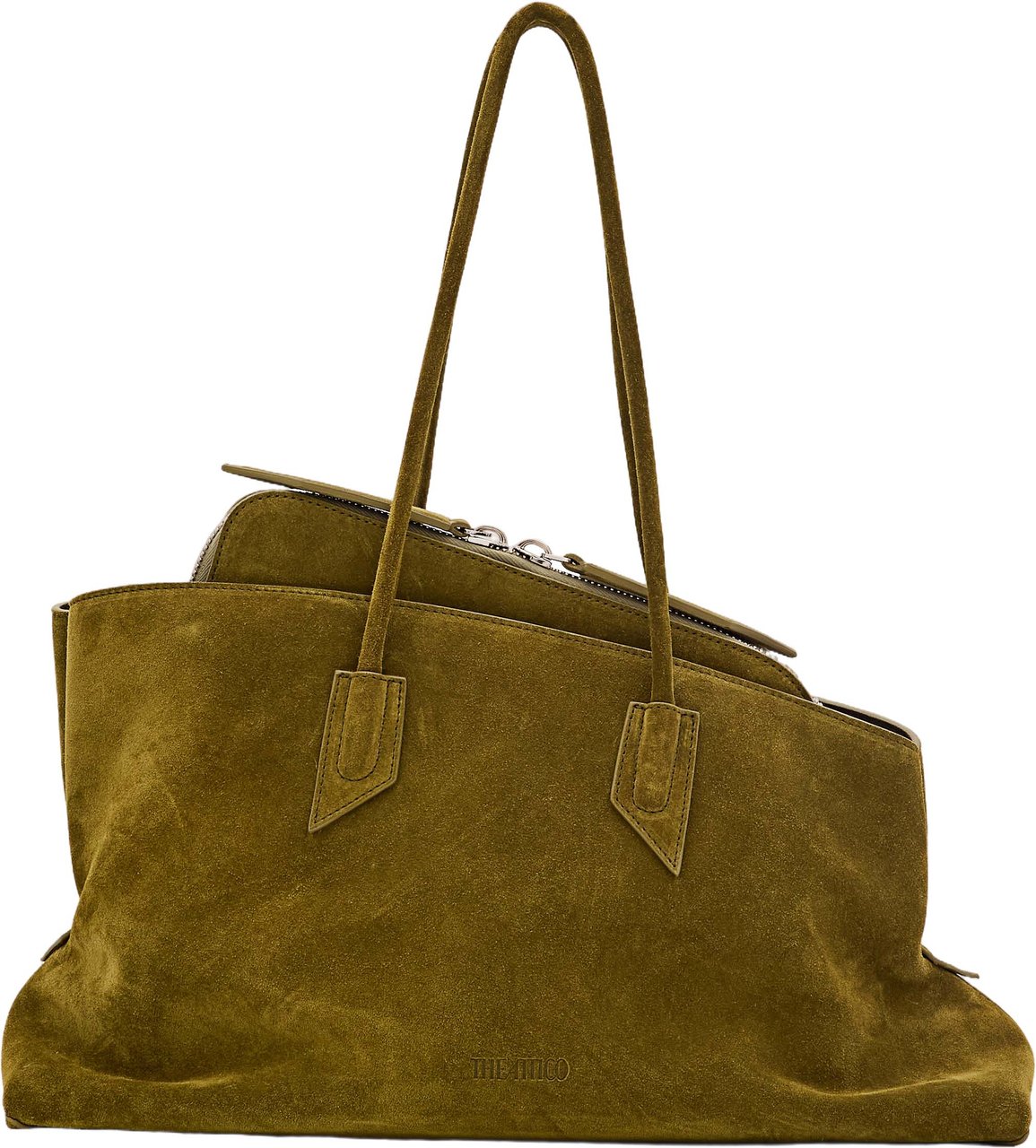 The Attico La Passeggiata Medium Suede Tote Bruin