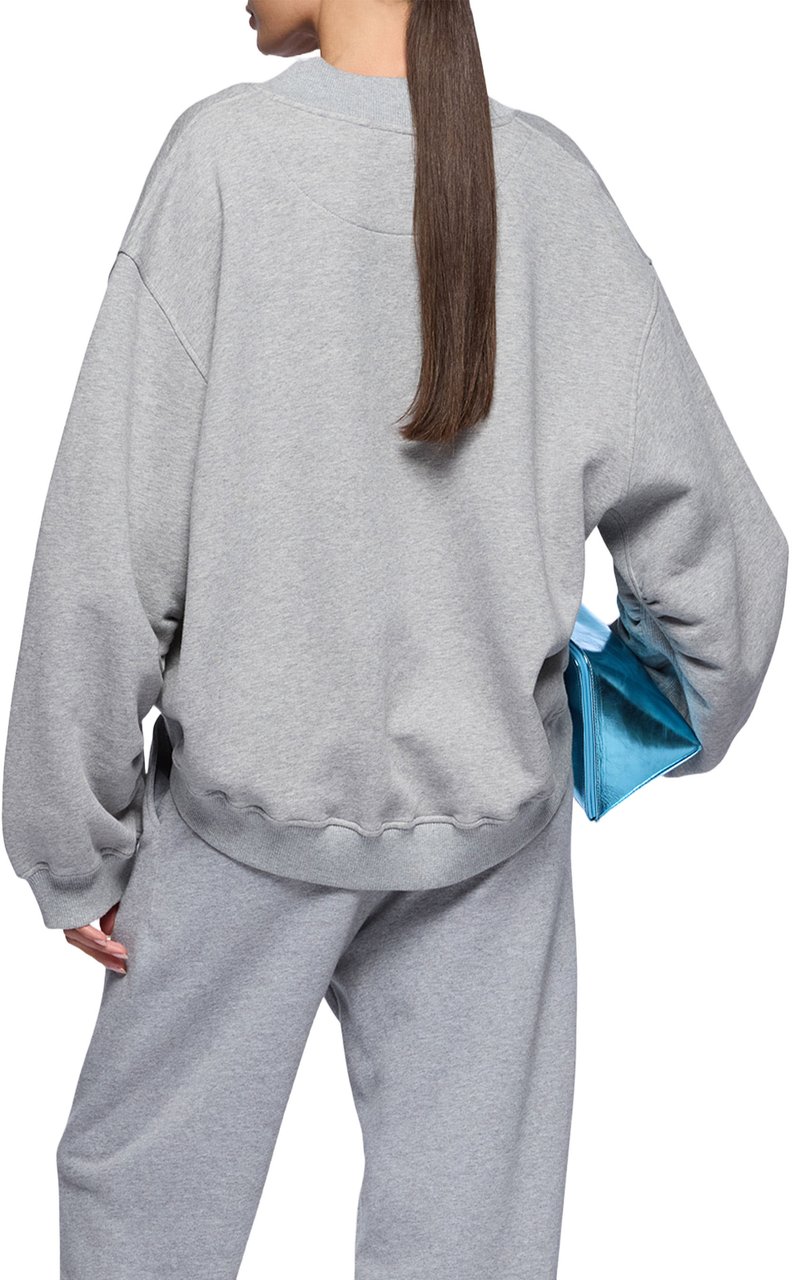 The Attico Cropped Sweater With Balloon Sleeves Grijs