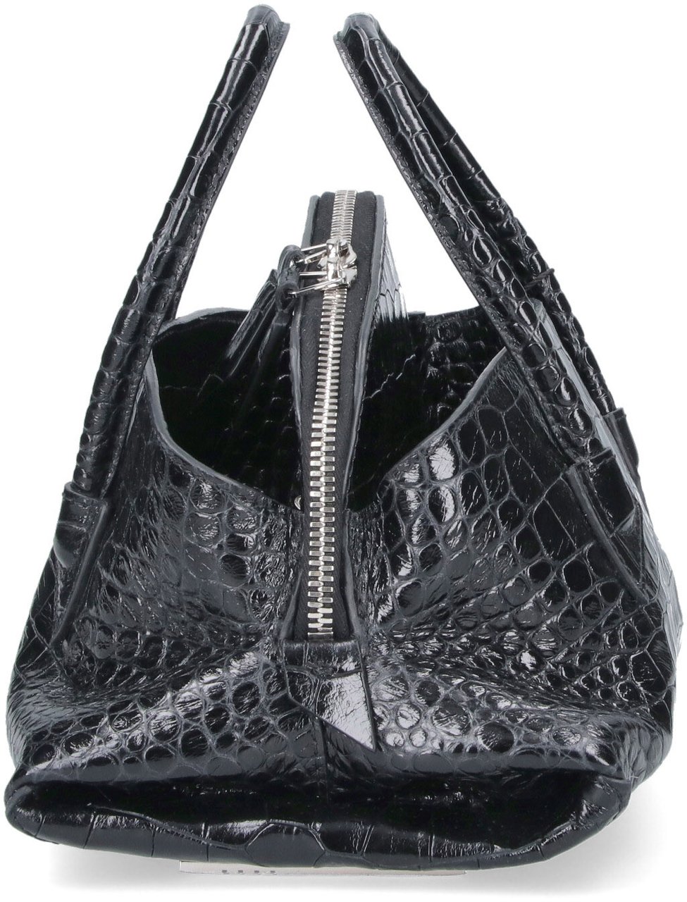 The Attico Brown La Passeggiata Crocodile Leather Bag Zwart