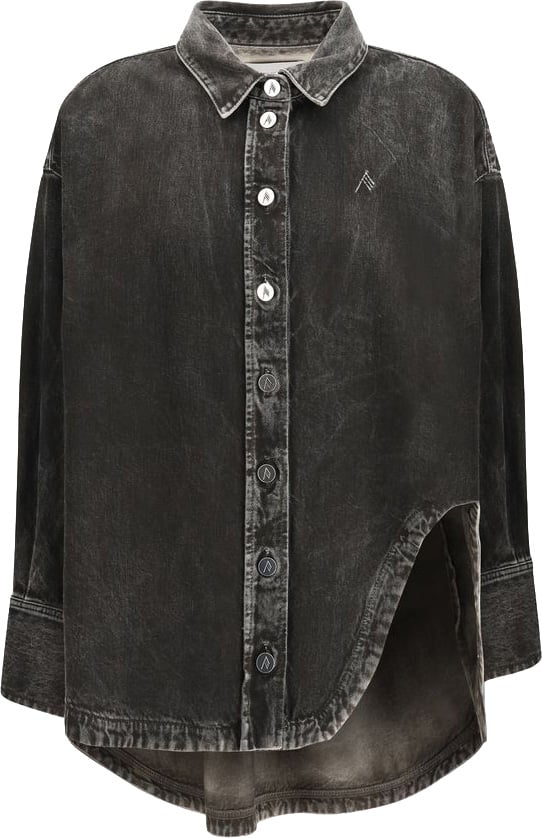 The Attico Black Denim Shirt Zwart