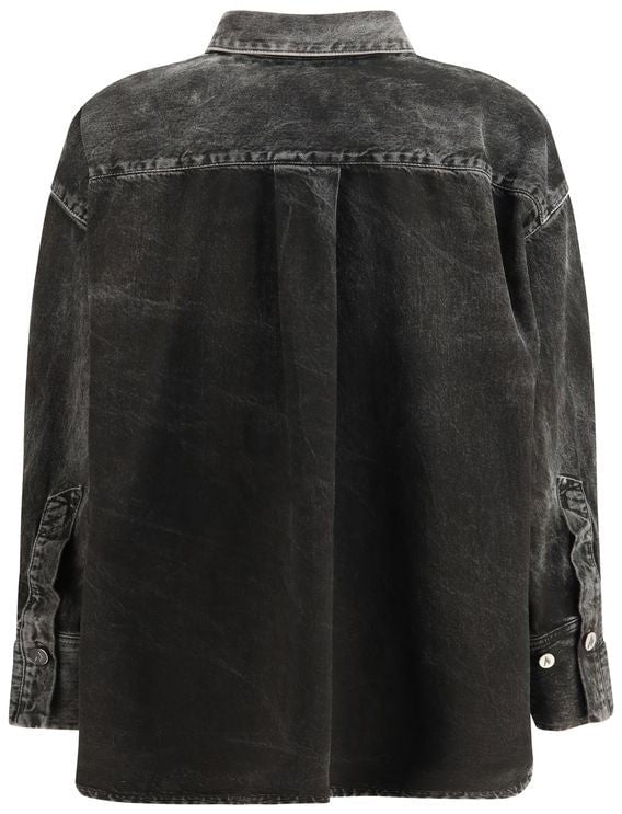 The Attico Black Denim Shirt Zwart