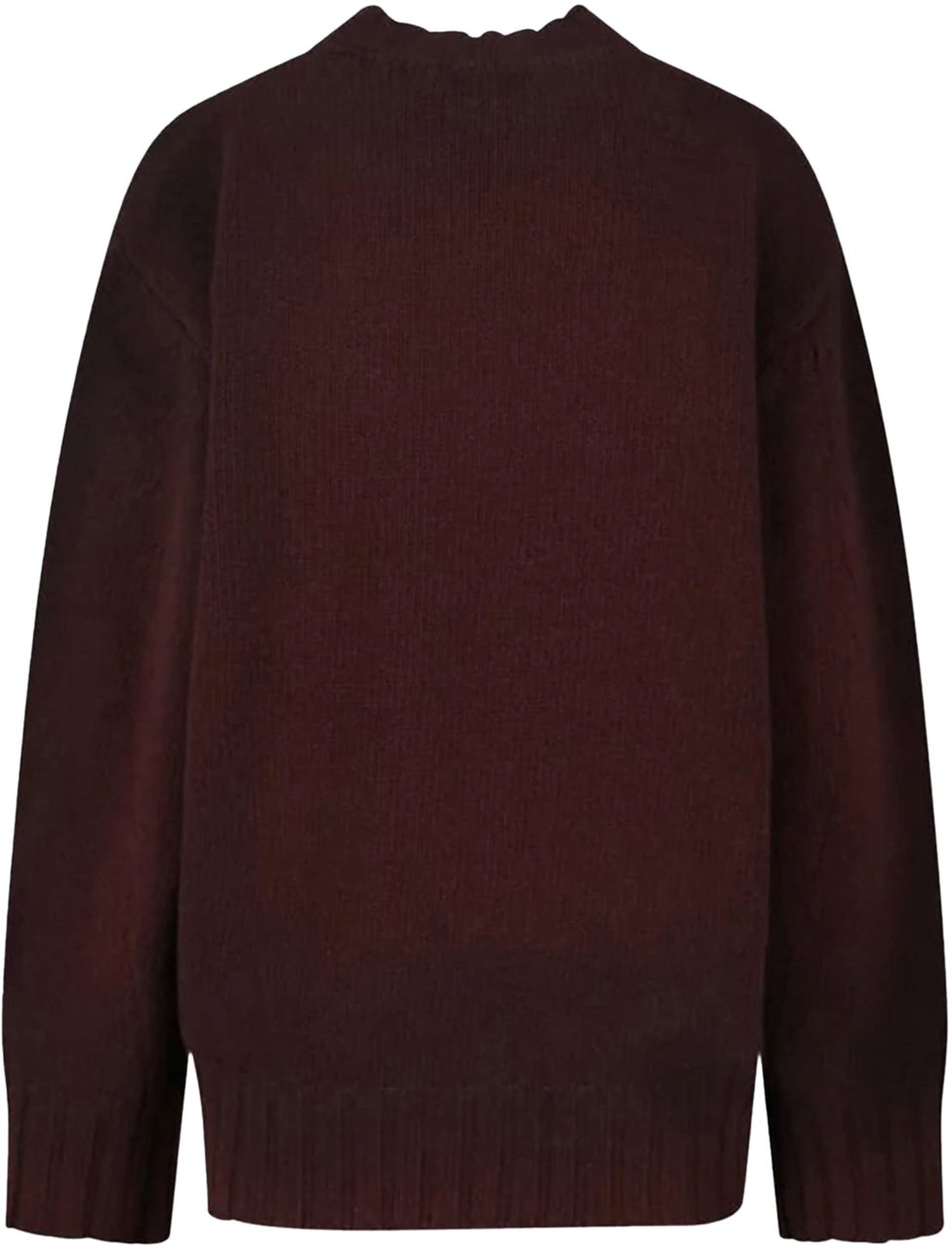 The Attico SPRAYED WOOL CASHMERE CREWNECK DARK BROWN Bruin