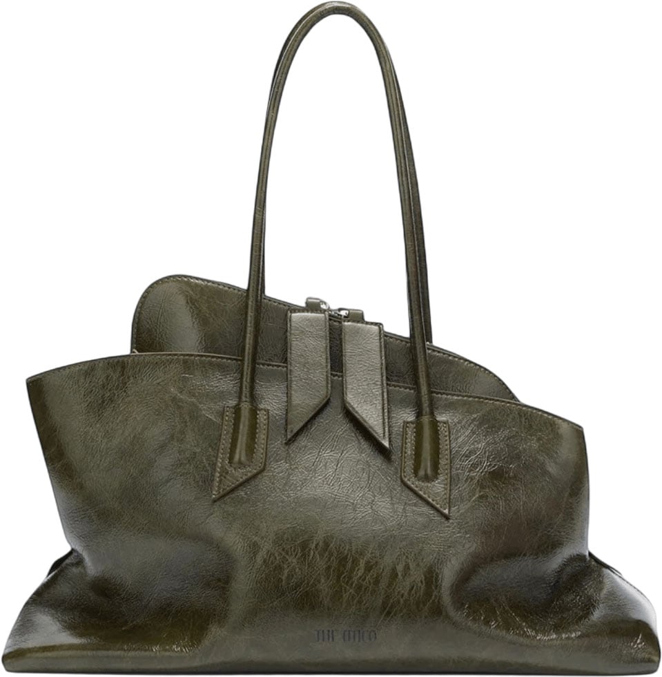 The Attico LA PASSEGGIATA MEDIUM TOP HANDLE BAG Donkergroen