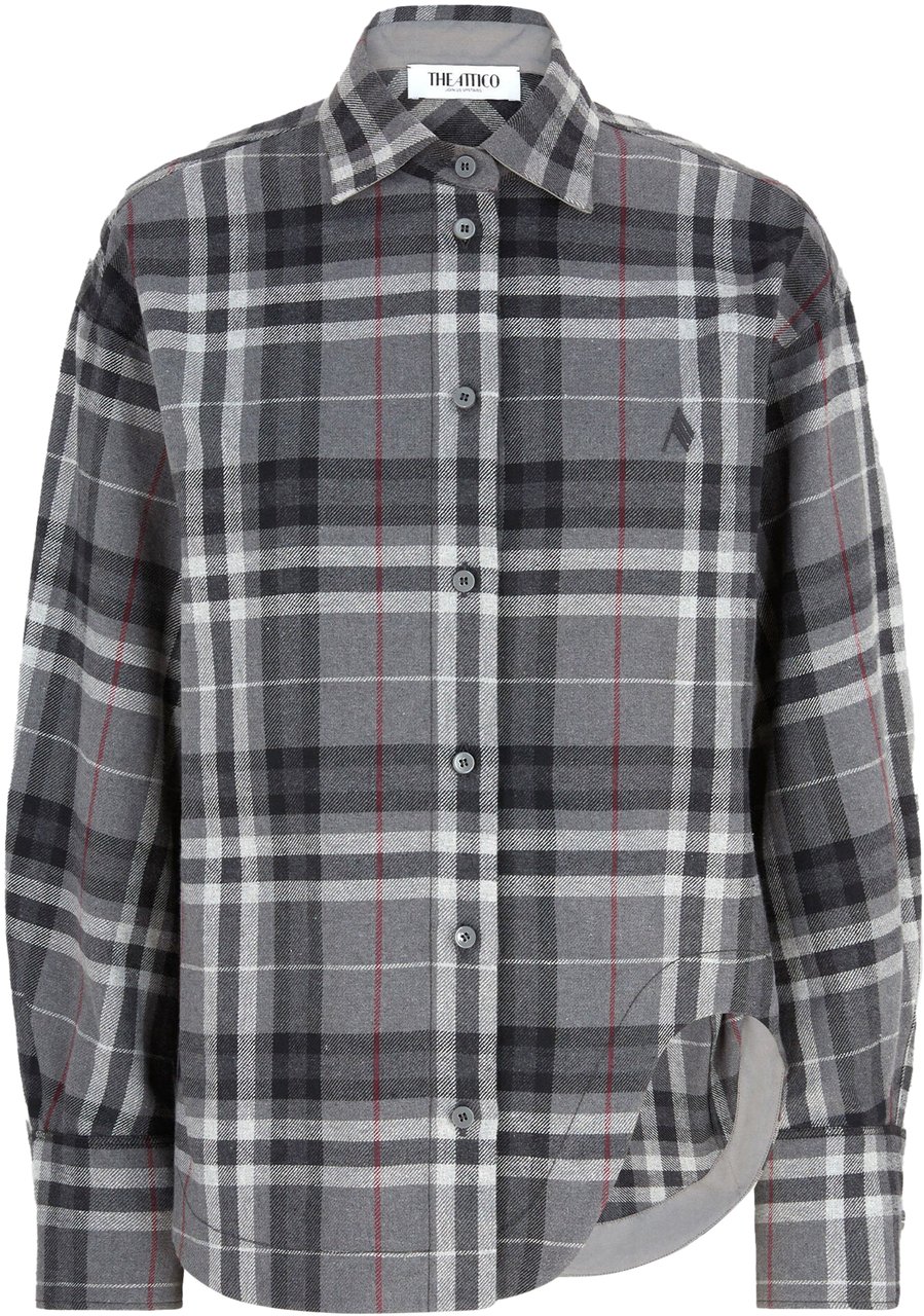 The Attico The Attico Cotton Check Shirt Grey Dessin Grijs