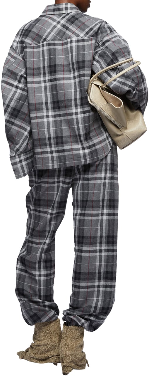 The Attico The Attico Cotton Check Shirt Grey Dessin Grijs