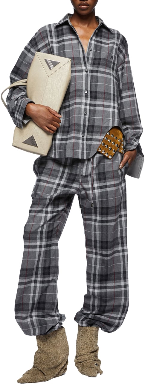 The Attico The Attico Cotton Check Shirt Grey Dessin Grijs