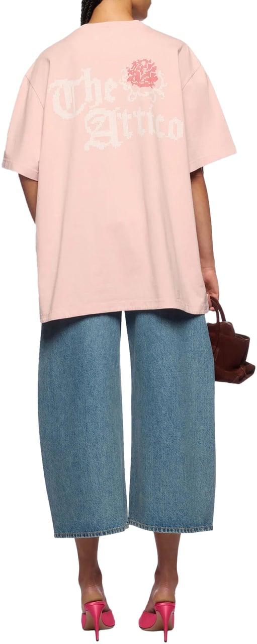 The Attico Cross Stitch Print T-shirt Roze